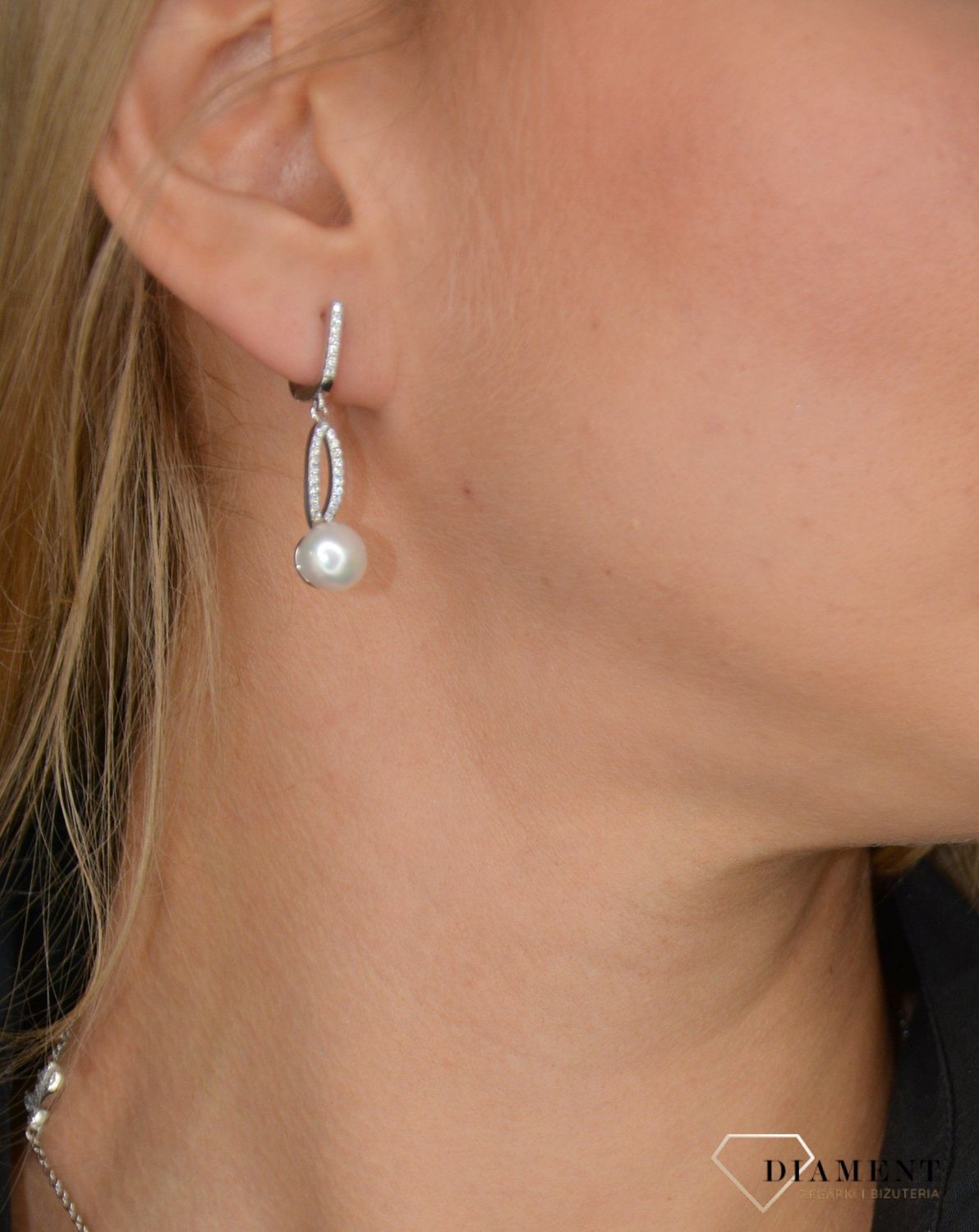 Kolczyki srebrne perełki z cyrkonią P VI 15 070.jpg